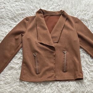Like new. Faux Suede lightweight, camel jacket